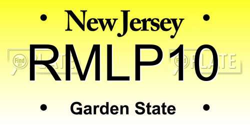 RMLP10 New Jersey License Plate