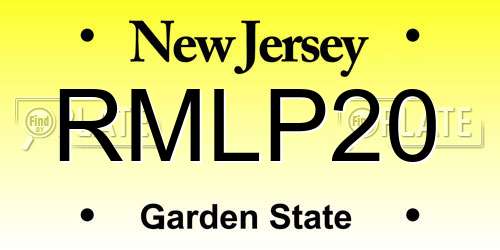 RMLP20 New Jersey License Plate