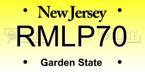 RMLP70 New Jersey License Plate