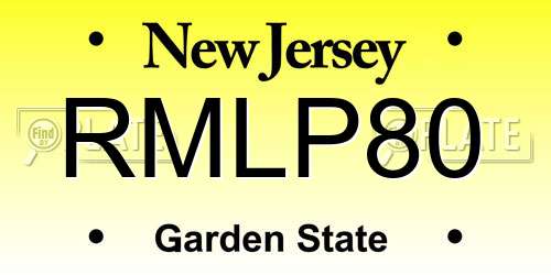 RMLP80 New Jersey License Plate