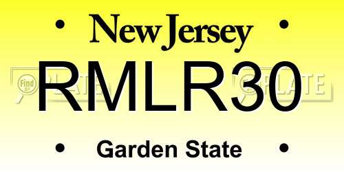 RMLR30 New Jersey License Plate