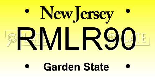 RMLR90 New Jersey License Plate