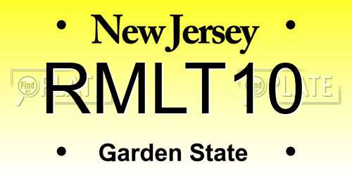 RMLT10 New Jersey License Plate
