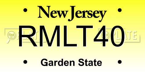 RMLT40 New Jersey License Plate