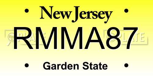 RMMA87 New Jersey License Plate
