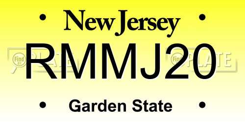 RMMJ20 New Jersey License Plate