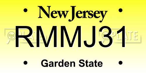 RMMJ31 New Jersey License Plate