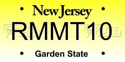 RMMT10 New Jersey License Plate