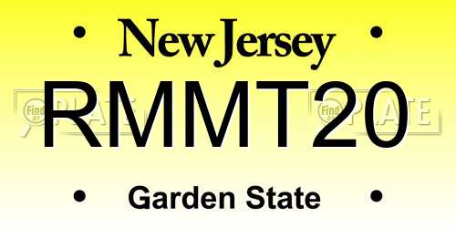RMMT20 New Jersey License Plate