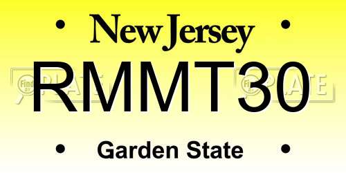 RMMT30 New Jersey License Plate