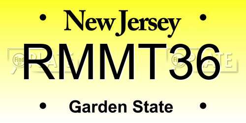 RMMT36 New Jersey License Plate