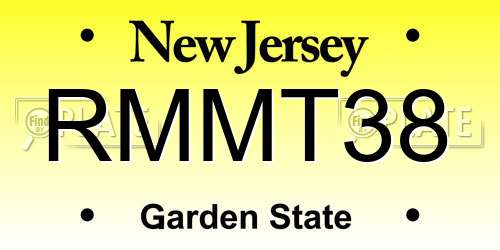 RMMT38 New Jersey License Plate