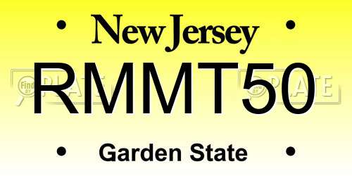 RMMT50 New Jersey License Plate