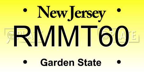 RMMT60 New Jersey License Plate