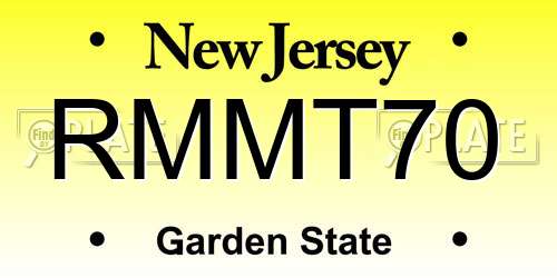RMMT70 New Jersey License Plate