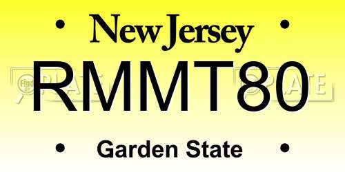 RMMT80 New Jersey License Plate