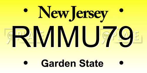 RMMU79 New Jersey License Plate