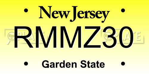RMMZ30 New Jersey License Plate