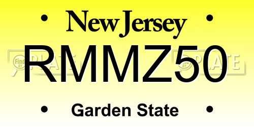 RMMZ50 New Jersey License Plate