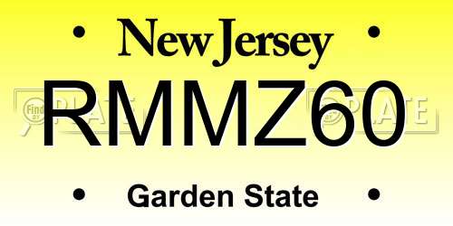 RMMZ60 New Jersey License Plate