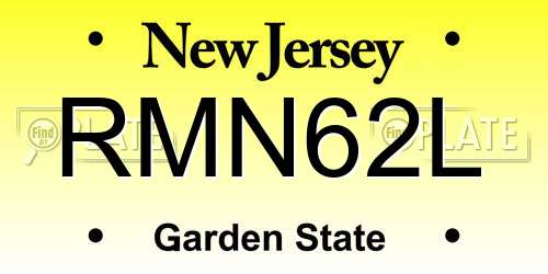 RMN62L New Jersey License Plate