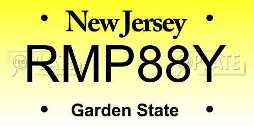 RMP88Y New Jersey License Plate