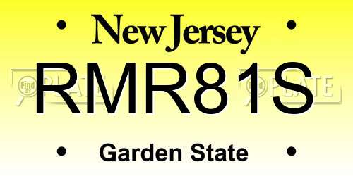 RMR81S New Jersey License Plate
