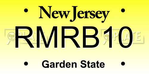 RMRB10 New Jersey License Plate
