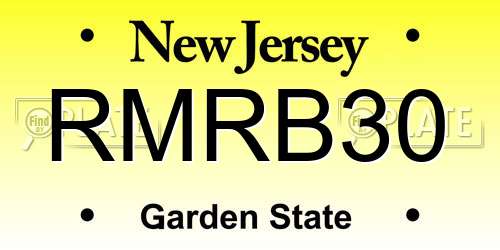 RMRB30 New Jersey License Plate