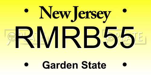 RMRB55 New Jersey License Plate