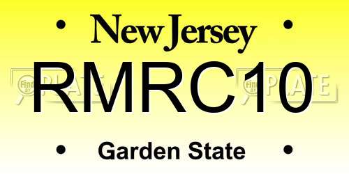 RMRC10 New Jersey License Plate