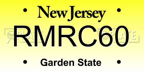 RMRC60 New Jersey License Plate