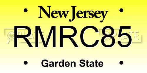 RMRC85 New Jersey License Plate