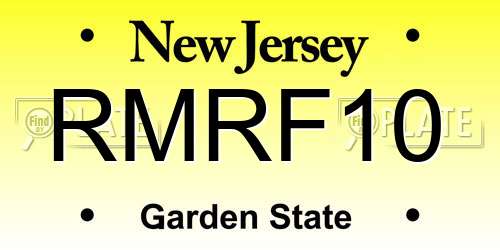 RMRF10 New Jersey License Plate
