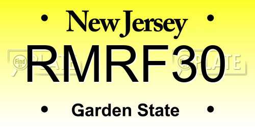 RMRF30 New Jersey License Plate