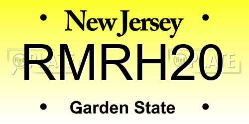 RMRH20 New Jersey License Plate