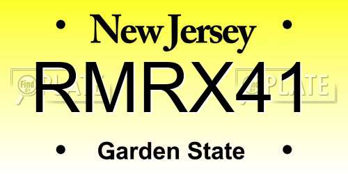 RMRX41 New Jersey License Plate
