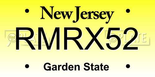 RMRX52 New Jersey License Plate