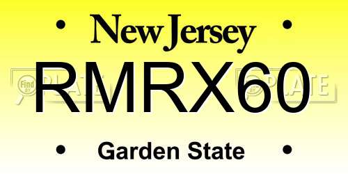RMRX60 New Jersey License Plate