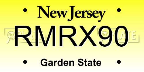 RMRX90 New Jersey License Plate