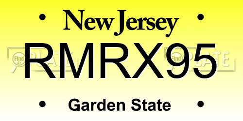 RMRX95 New Jersey License Plate