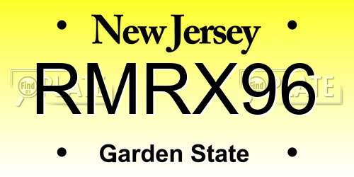 RMRX96 New Jersey License Plate