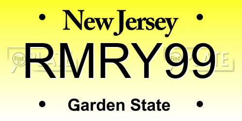 RMRY99 New Jersey License Plate