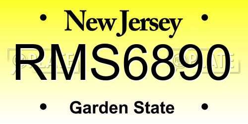 RMS6890 New Jersey License Plate
