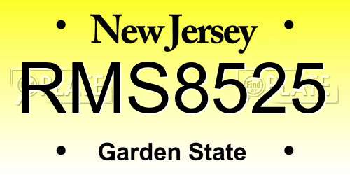 RMS8525 New Jersey License Plate