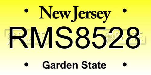 RMS8528 New Jersey License Plate