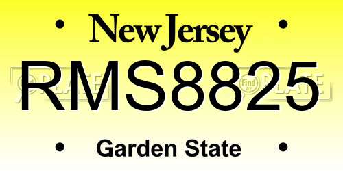 RMS8825 New Jersey License Plate
