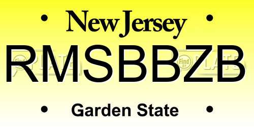 RMSBBZB New Jersey License Plate