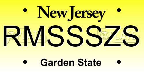 RMSSSZS New Jersey License Plate