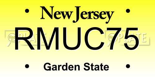 RMUC75 New Jersey License Plate